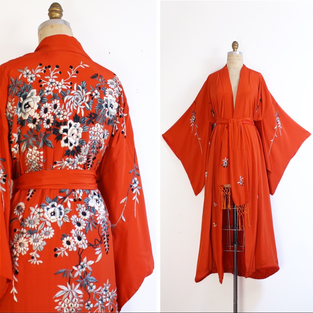 Early 20th century embroidered kimono